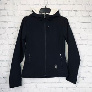 |•SPYDER•| Black Soft Shell Sherpa Hooded Jacket